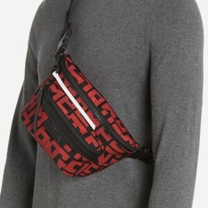 Men's Longchamp Red Black Men's  Belt Shoulder Safe Travel Sports Bag